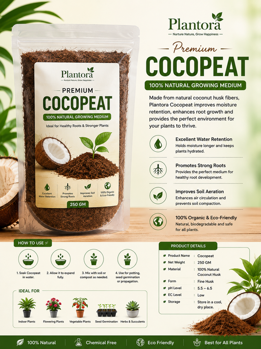 Premium Cocopeat (250 GM) | Organic Growing Medium for Healthy Root Growth